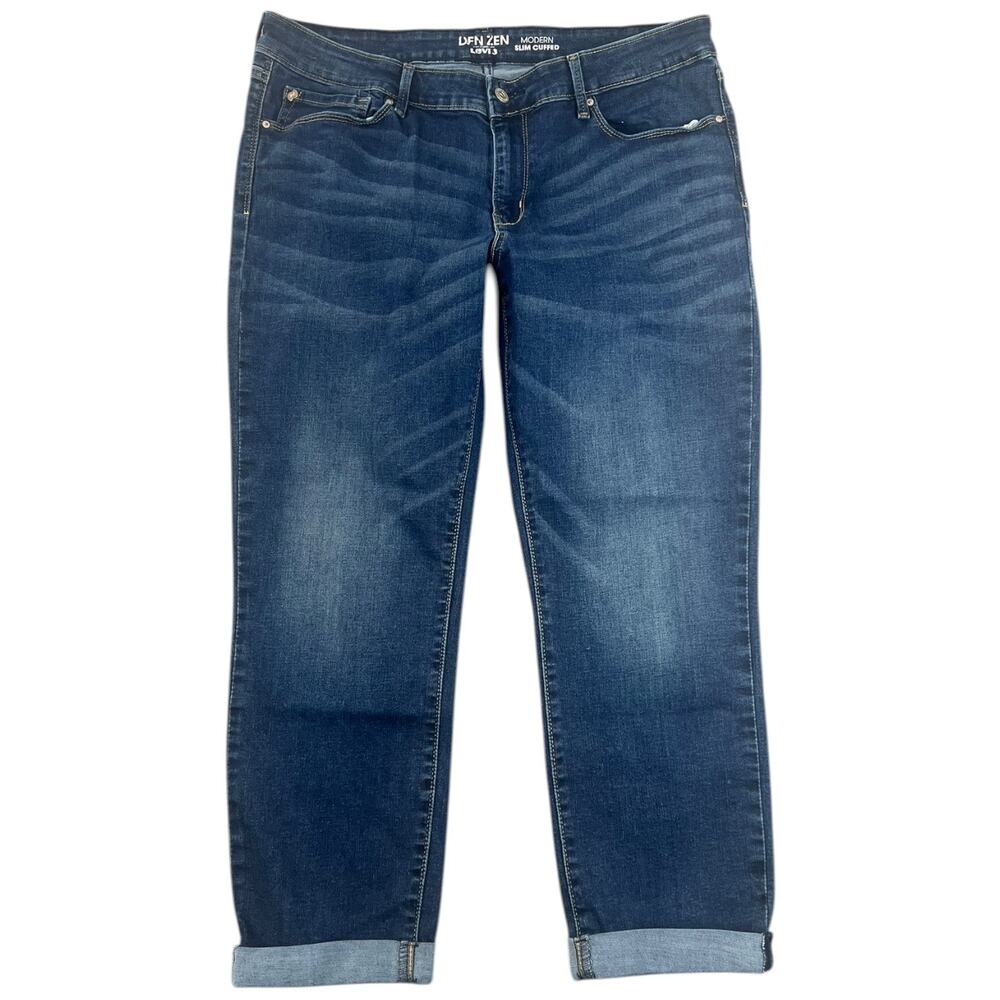 Denizen from Levi’s Modern Slim Cuffed Capri Jeans Dark Wash Size 16